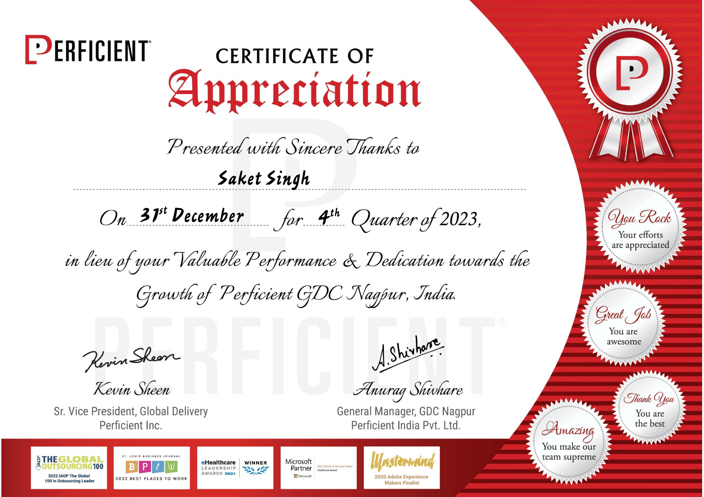 Q4 2023 - Appreciation Award